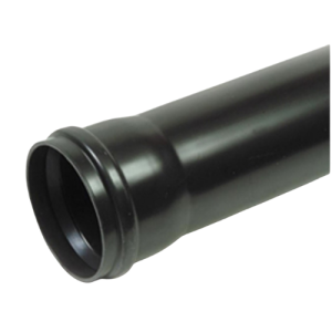 110mm x 3m Single Socket black soil pipe