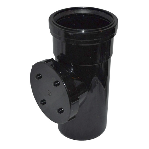 SOIL PUSH FIT 110MM SINGLE SOCKET ACCESS PIPE BLACK