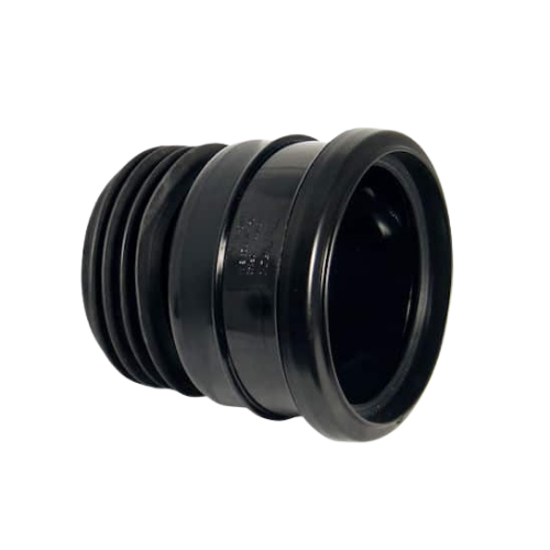 PUSH-FIT SINGLE SOCKET DRAIN CONNECTOR BLACK 110MM