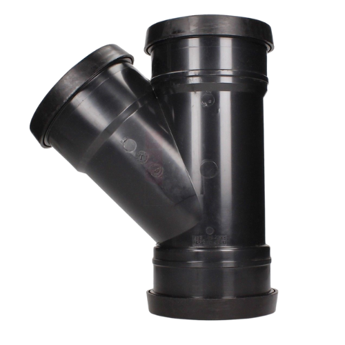 45 Degree Triple Socket Tee Y Branch - Black