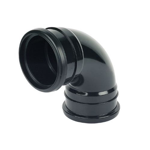 110mm 90° Double Socket Bend Black