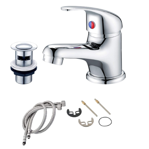 35mm Basin Mono Mixer Tap – Chrome Single Lever Bathroom Tap - Image 2