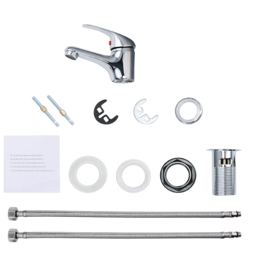 35mm Basin Mono Mixer Tap – Chrome Single Lever Bathroom Tap - Image 3