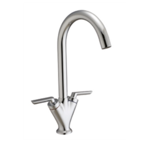 Portia Kitchen Sink Mixer Tap – Brushed Nickel Dual Lever High Spout