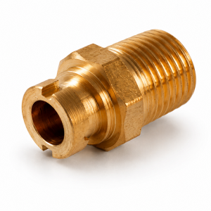 1/2" Straight Micro Point Gas Fitting – Self Sealing Bayonet Socket (BS EN 15069)